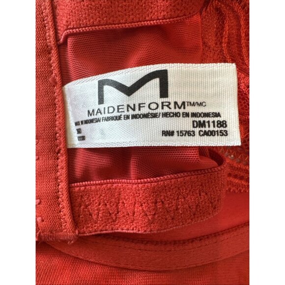 Maidenform Red Lace Bra With Versatile Detachable Straps 36D - Picture 5 of 6